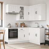 Kitchen Unit LUCCA 8 pcs High Gloss White Engineered Wood 3438395