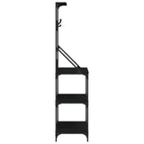 Baker's Rack with Hooks 4-Tier Black Engineered Wood 838958