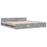 Bed Frame with Drawers without Mattress Concrete Grey 200x200 cm 3280723