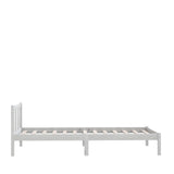 Bed Frame without Mattress White Solid Wood Single 810048
