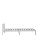 Bed Frame without Mattress White Solid Wood Single 810048