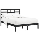 Bed Frame without Mattress Black Solid Wood 140x190 cm 3105779