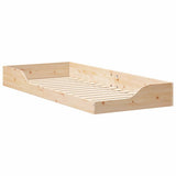Bed Frame Brown 100 x 220 cm Solid Pine Wood 873415