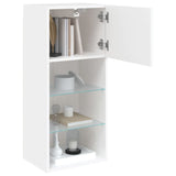 TV Cabinet with LED Lights White 40.5x30x90 cm 837043