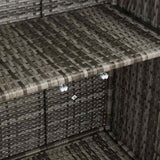 Storage Cabinet with Shelf Grey 100 x 36 x 102 cm Rattan 4103823