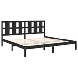 Bed Frame without Mattress Black 200x200 cm Solid Wood Pine 3105624
