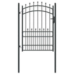 Fence Gate with Spikes Grey 170 x 100 cm Powder-coated steel 42009005