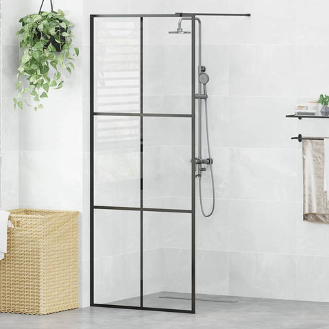 Walk-in Shower Wall with Clear ESG Glass 80x195 cm Black 151023