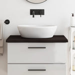 Bathroom Countertop Dark Brown 80x60x cm Treated Solid Wood 3156219