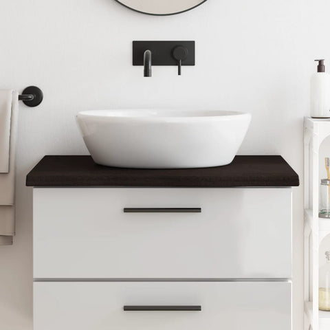 Bathroom Countertop Dark Brown 80x60x cm Treated Solid Wood 3156219