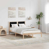 Bed Frame with Headboard Black 120 x 200 cm Solid Pine Wood 878191
