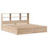 Bed Frame without Mattress 200x200 cm Solid Wood Pine 3323443