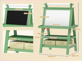 3 in 1 Kids Easel Double-Sided Magnetic Whiteboard and Chalkboard with Paper Roll, Storage Baskets T3398P378909