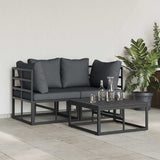 Garden Sofa Set 3 pcs Black Metal 3378839
