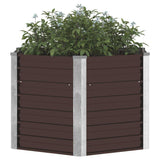 Garden Raised Bed Brown 129x129x77 cm Galvanised Steel 45721
