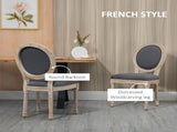 Set of Two French-Inspired Wooden Dining Chairs - Grey T3398P328309