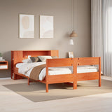 Bookcase Bed without Mattress Wax Brown 150x200 cm King Size Solid Wood Pine 3322947