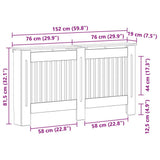 Radiator Cover Artisan Oak 152 x 19 x 81.5 cm Engineered Wood 884090