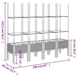 Garden Planter with Trellis Black 160x40x142.5 cm PP 367963