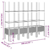 Garden Planter with Trellis Black 160x40x142.5 cm PP 367963