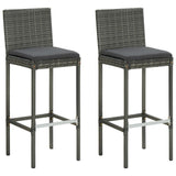 Garden Bar Set Grey PE rattan Medium Footrest Garden Bar Set 3095446