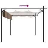 Pergola with Retractable Roof Taupe 295x292x230 cm 360115