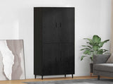 Highboard 2 pcs Black oak Engineered Wood and Glass 3416103