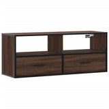 TV Cabinet Brown Oak 100x31x39.5 cm Engineered Wood and Metal 848933