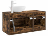 Bathroom Furniture Set 2 pcs Smoked Oak Engineered Wood 3403948