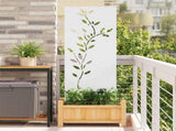 Garden Privacy Screen White 50 x 140 cm Cold-rolled steel 876323