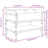 Shoe Bench Black 62x42x45 cm Engineered Wood 835187