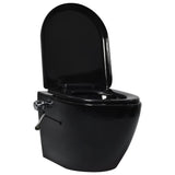 Wall Hung Rimless Toilet with Concealed Cistern Black Ceramic 3200553
