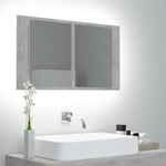 LED Bathroom Mirror Cabinet Concrete Grey 80x12x45 cm Acrylic 804968