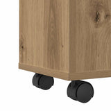 Narrow Bathroom Cabinet with Wheels Artisan Oak Engineered Wood 855240