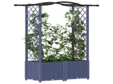 Raised Bed with Trellis and Roof Grey 125 x 40 x 138 cm PP 42032554