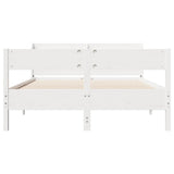 Bed Frame without Mattress White 120x190 cm Small Double Solid Wood Pine 3306946