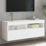 TV Wall Cabinet with LED Lights White 100x30x40 cm 837211