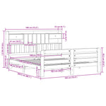 Bookcase Bed without Mattress 180x200 cm Super King Solid Wood Pine 3309971