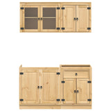Cabinet with Shelf SKI 4 pcs Honey Brown Solid Pine Wood 3392644