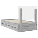 Bed Frame with Drawer Grey Sonoma 100 x 200 cm Engineer Wood 3412628