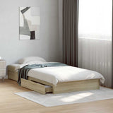 Bed Frame with Drawers without Mattress Sonoma Oak 75x190 cm Small Single 3280715
