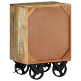 328316 Bedside Cabinet with Wheels 40x30x57 cm Solid Reclaimed Wood