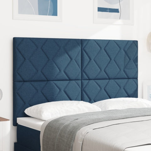 ZNTS LED Headboard Diamond Blocks Design Blue 144 cm Fabric 3338520