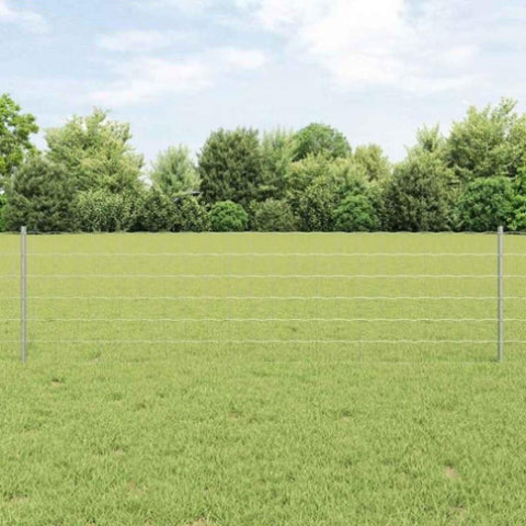 Fence with Posts Silver 0.6 x 50 m Steel 3336213