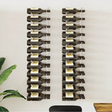 Wall Mounted Wine Rack for 36 Bottles 2 pcs White Iron 340889