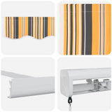 Retractable Awning Multicolour 350 x 250 cm Fabric and Metal 3330315