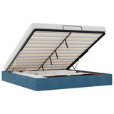 Ottoman Bed Frame No Mattress Dark Blue 200x200 cm Velvet 3310989
