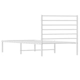 Metal Bed Frame without Mattress with Headboard White 100x200cm 352363