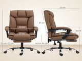 155&deg Reclining Faux Leather Swivel Office Chair - Brown T3398P424998