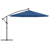 Cantilever Garden Parasol with LED Lights Azure Blue 350 cm 313785
